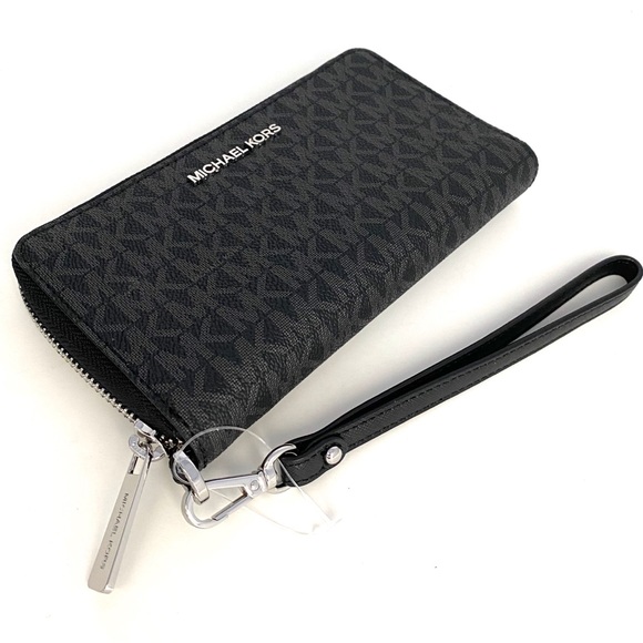 MichaelKors Flat Phone Case Wallet MiniLogo Black - Picture 2 of 7